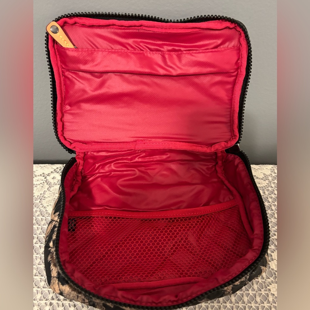MZ Wallace Quilted Leopard Print Zip Around Cosmetic Case - Picture 4 of 7